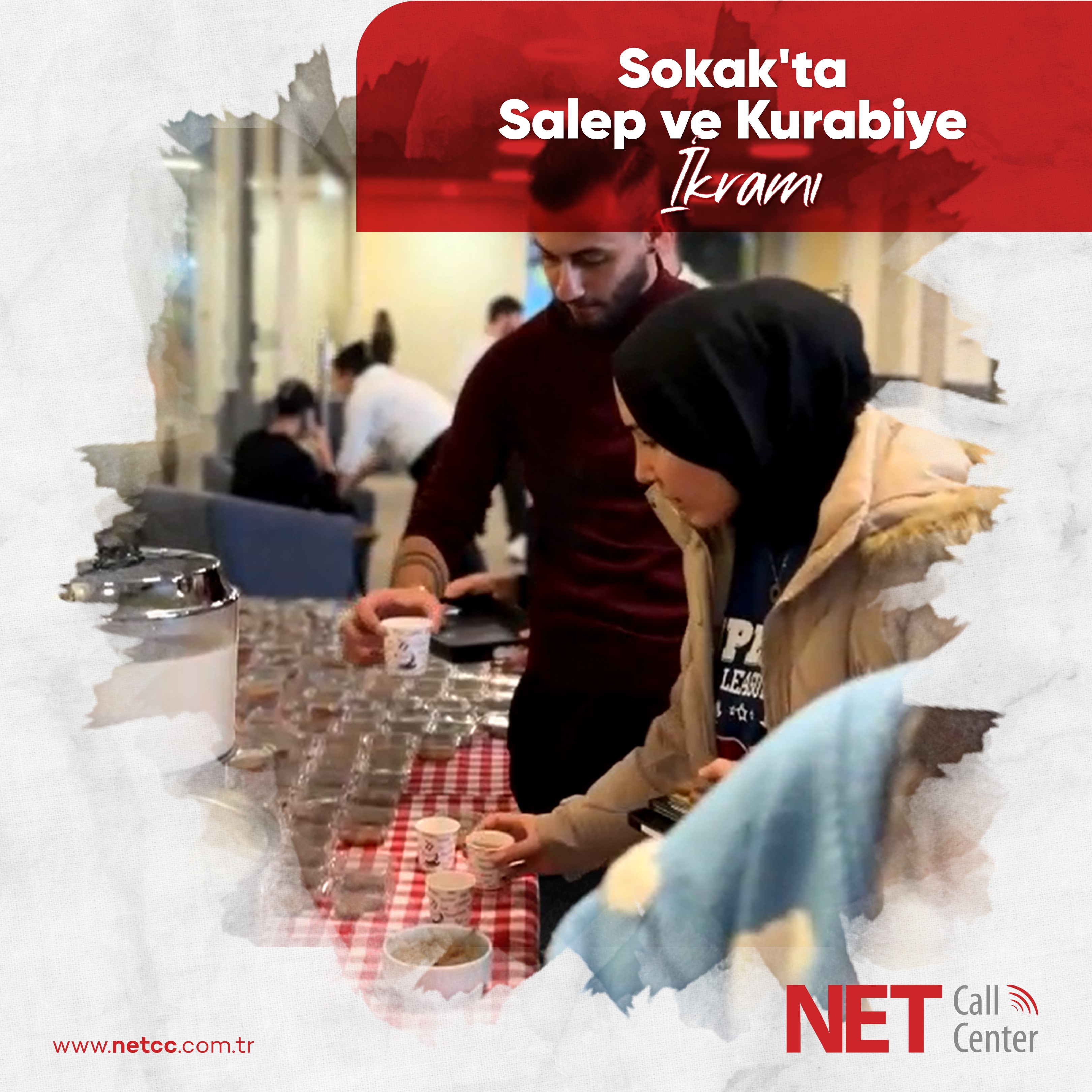 Net Call Center - Net Call Center Family Met on the Street: Salep and Cookies were Served